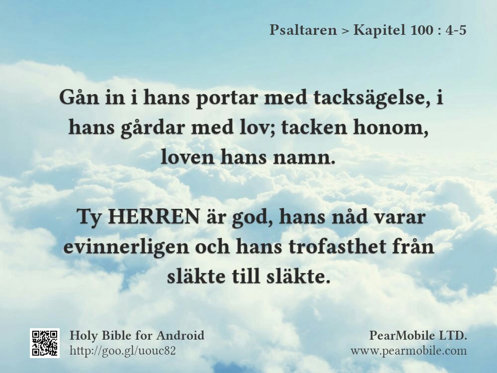 Psaltaren, Kapitel 100:4-5